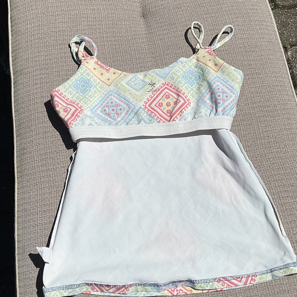 Prana Patterned Spaghetti Strap Top, Size Medium - image 8